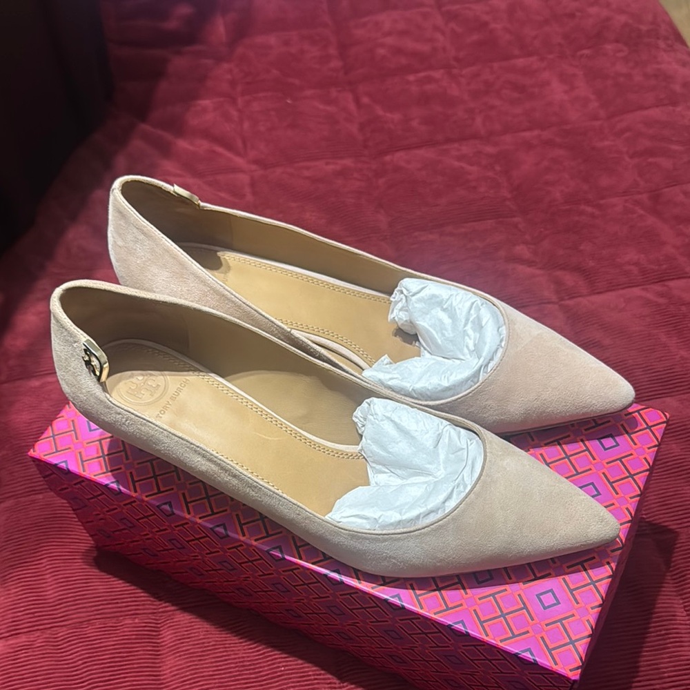 Tory Burch Cream Pointed-Toe Pumps